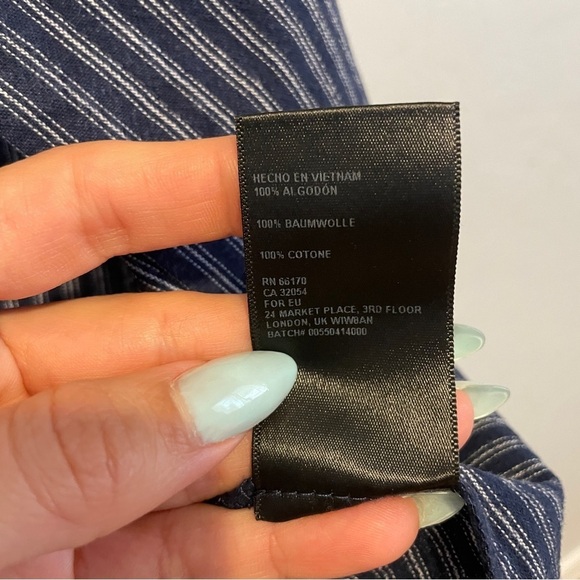 Urban Outfitters Pinstripe‎ Collarless Button Front Midi Dress Size XS - Picture 6 of 10